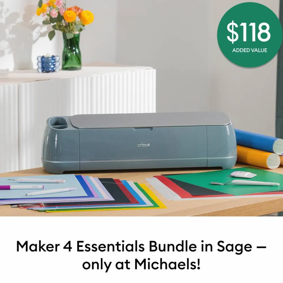 Cricut Maker® 4 in Sage & Essentials Bundle