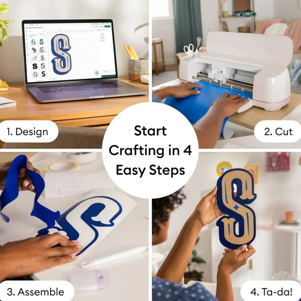 Cricut Maker 4 Machine Beginner Bundle with Rainbow Vinyl & Smart Iron-On | Cricut Starter Kit for Decals, Stickers & Custom Crafts
