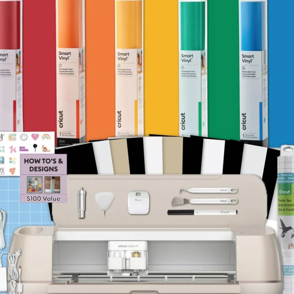 Cricut Maker 4 Rainbow Vinyl Bundle for DIY Home Decor