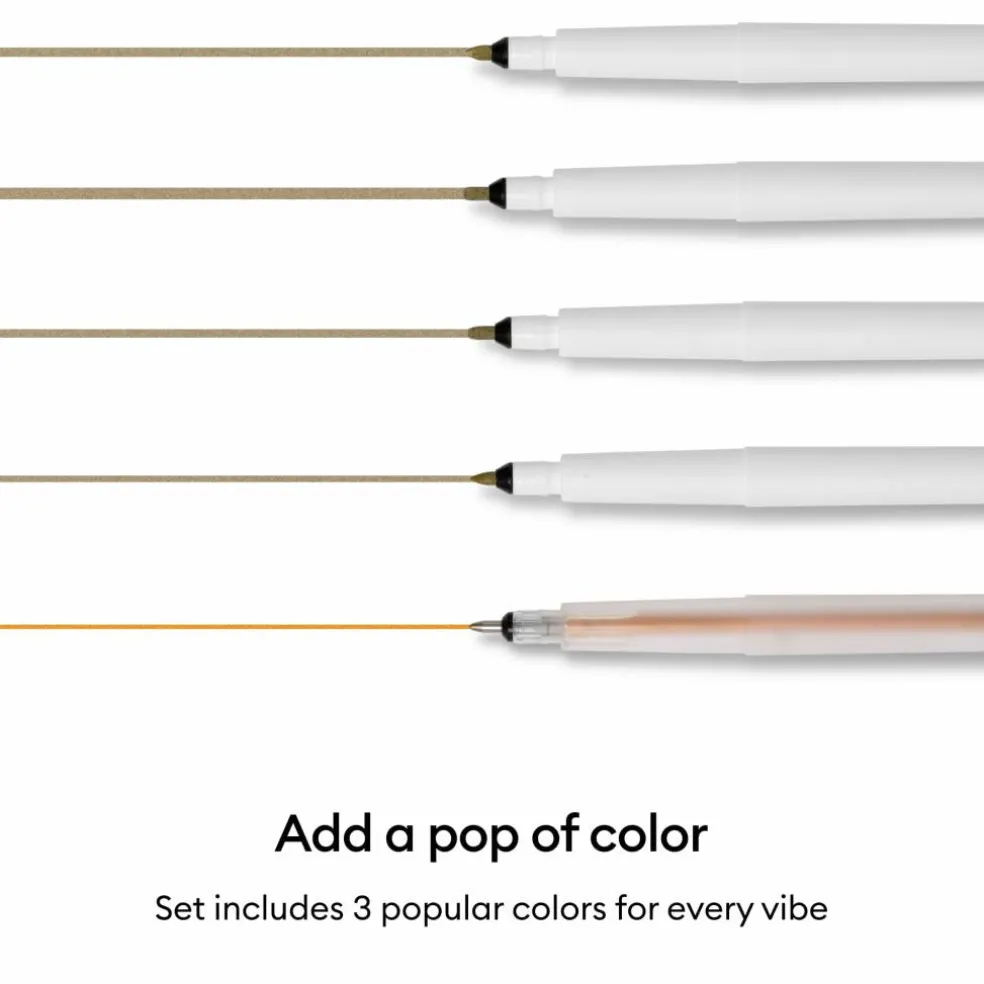 Cricut® 1.0mm Gold, Silver & Copper Permanent Metallic Marker Set + Adapter