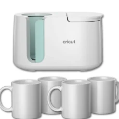 Cricut Mug Press Starter Bundle with 4 Blank Mugs Kit