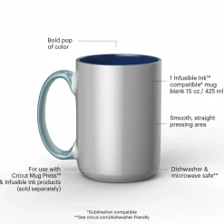 Cricut® 15oz. Ocean Beveled Ceramic Mug Blank