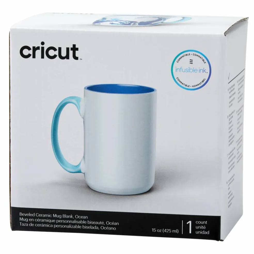 Cricut® 15oz. Ocean Beveled Ceramic Mug Blank