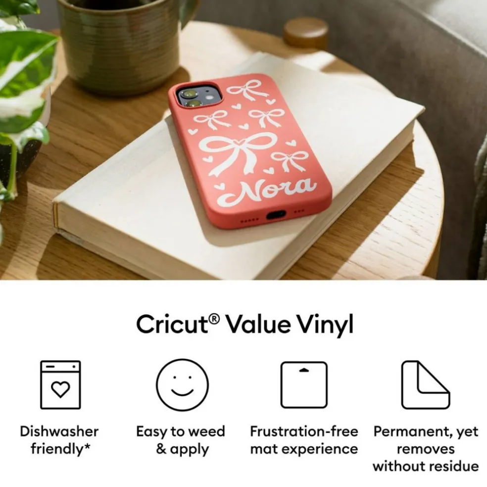 Cricut Permanent Matte Value Vinyl for Decals, 12 in x 35 ft