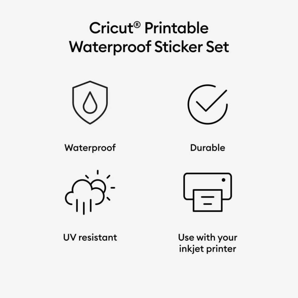 Cricut® Printable Clear US Letter Waterproof Holographic Sticker Set, 5ct.
