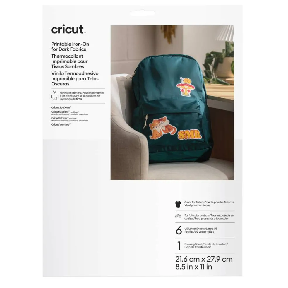 Cricut® Printable Iron-On for Dark Fabrics, 6 Sheets