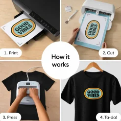 Cricut® Printable Iron-On for Dark Fabrics, 6 Sheets