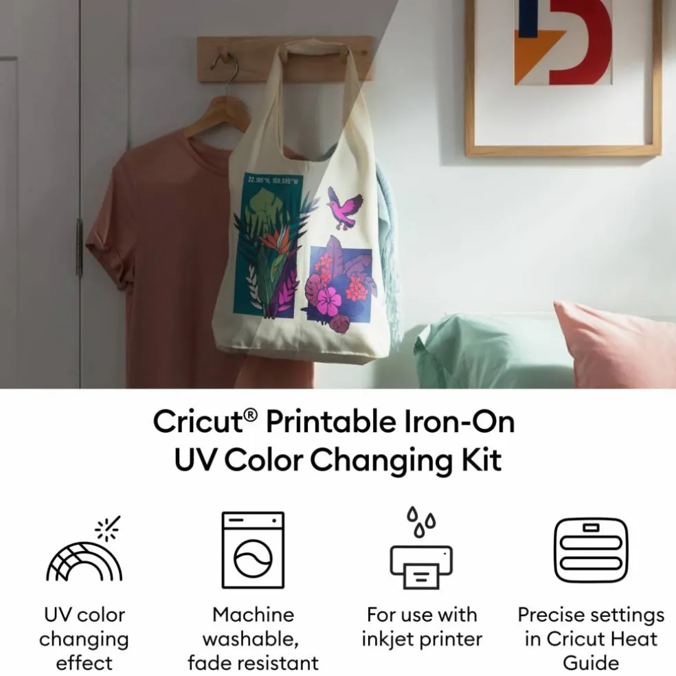 Cricut® Printable Iron-On White to Purple UV Color Changing Kit