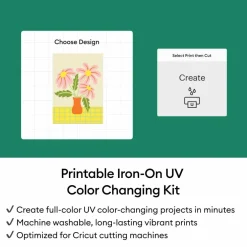 Cricut® Printable Iron-On White to Purple UV Color Changing Kit