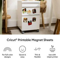 Cricut Printable Magnet Sheets, 8.5 in x 11 in, 8 ct