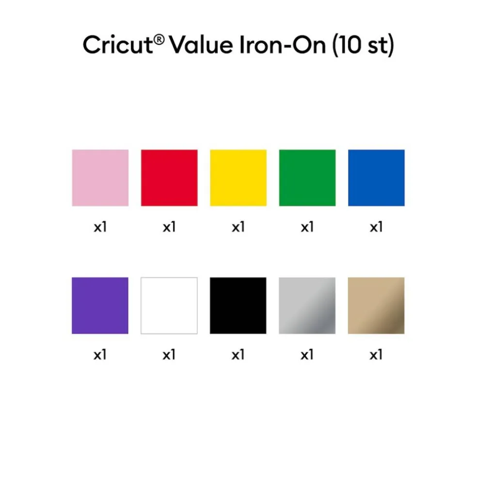 Cricut Value Rainbow Iron-On Rolls, 12 in x 3 ft, 10 ct