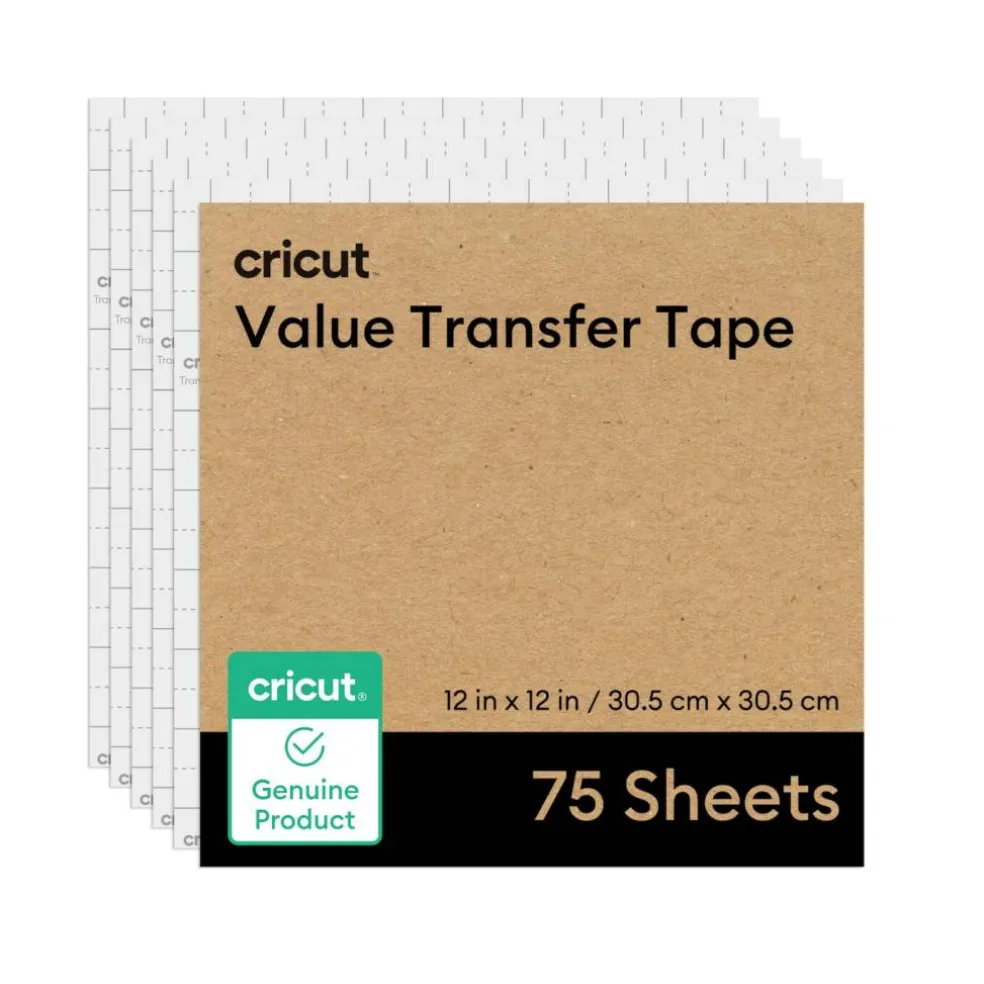 Cricut Value Transfer Tape Sheets for Vinyl Projects, 75 ct