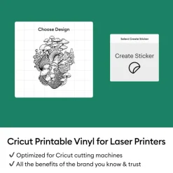 Cricut White Printable Vinyl Sheets, 8.5 in x 11 in, 25 ct