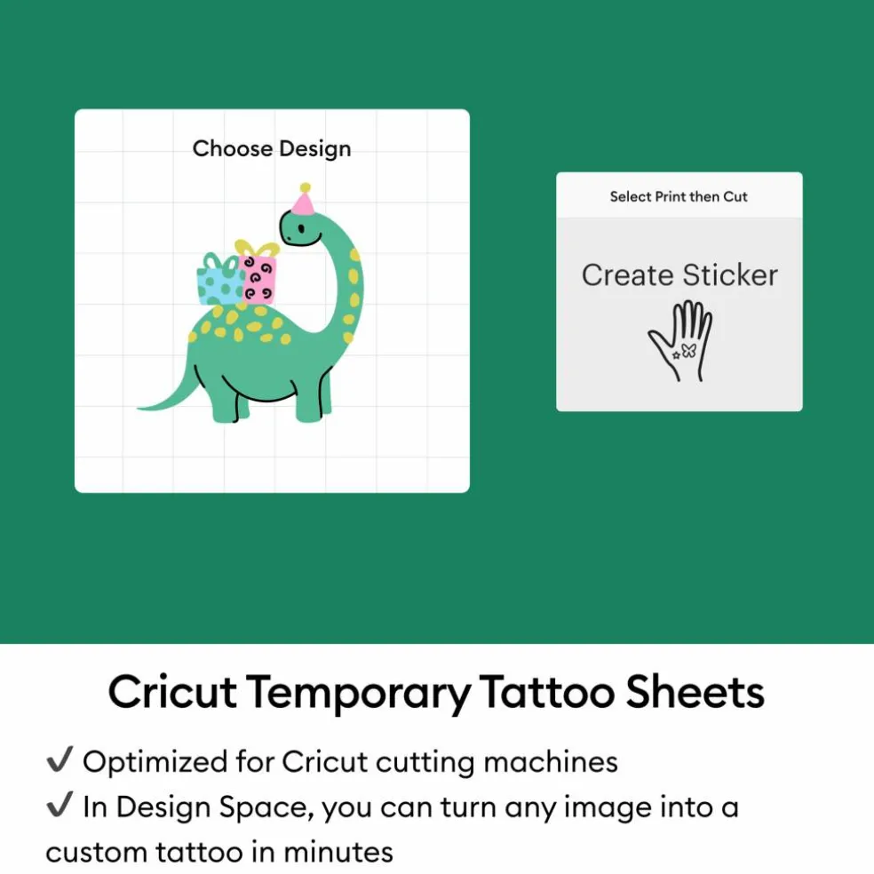 Cricut® 8.5" x 11" Transparent Printable Temporary Tattoo Sheets, 3ct.
