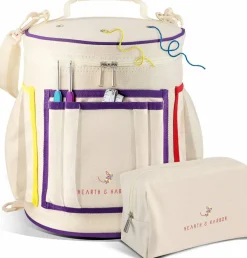 Crochet Bag Organizer – Durable Knitting Bag (Multicolored) 11 x 11 x 16 inches