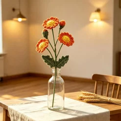 13" Crochet Yellow Sunflower Pick by Ashland®