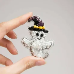Crystal Art Beadwork Kit For Creating Broоch Ghost