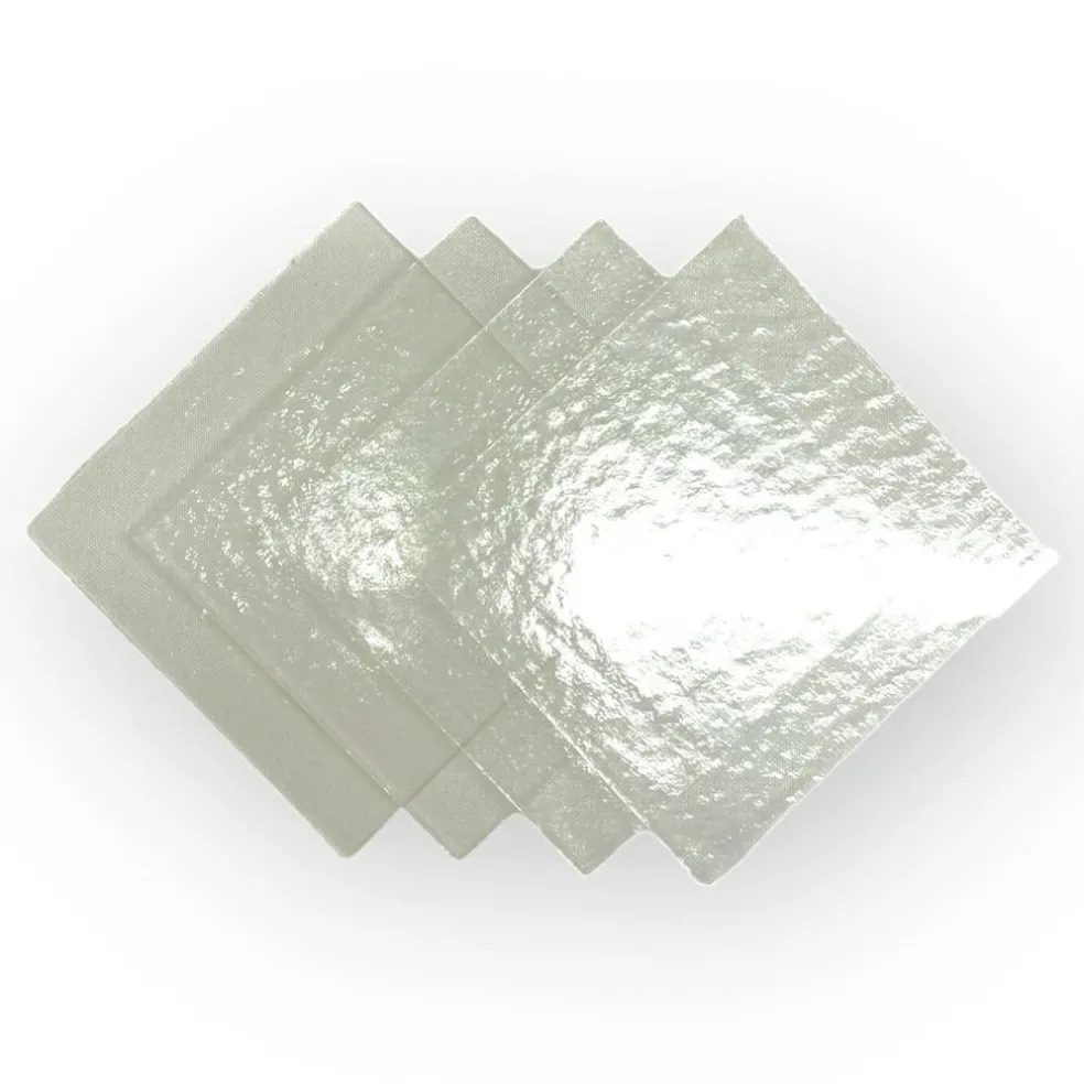 Crystal Clear COE 96 Fusible Glass Sheets / Mosaic Squares - 4 Pack
