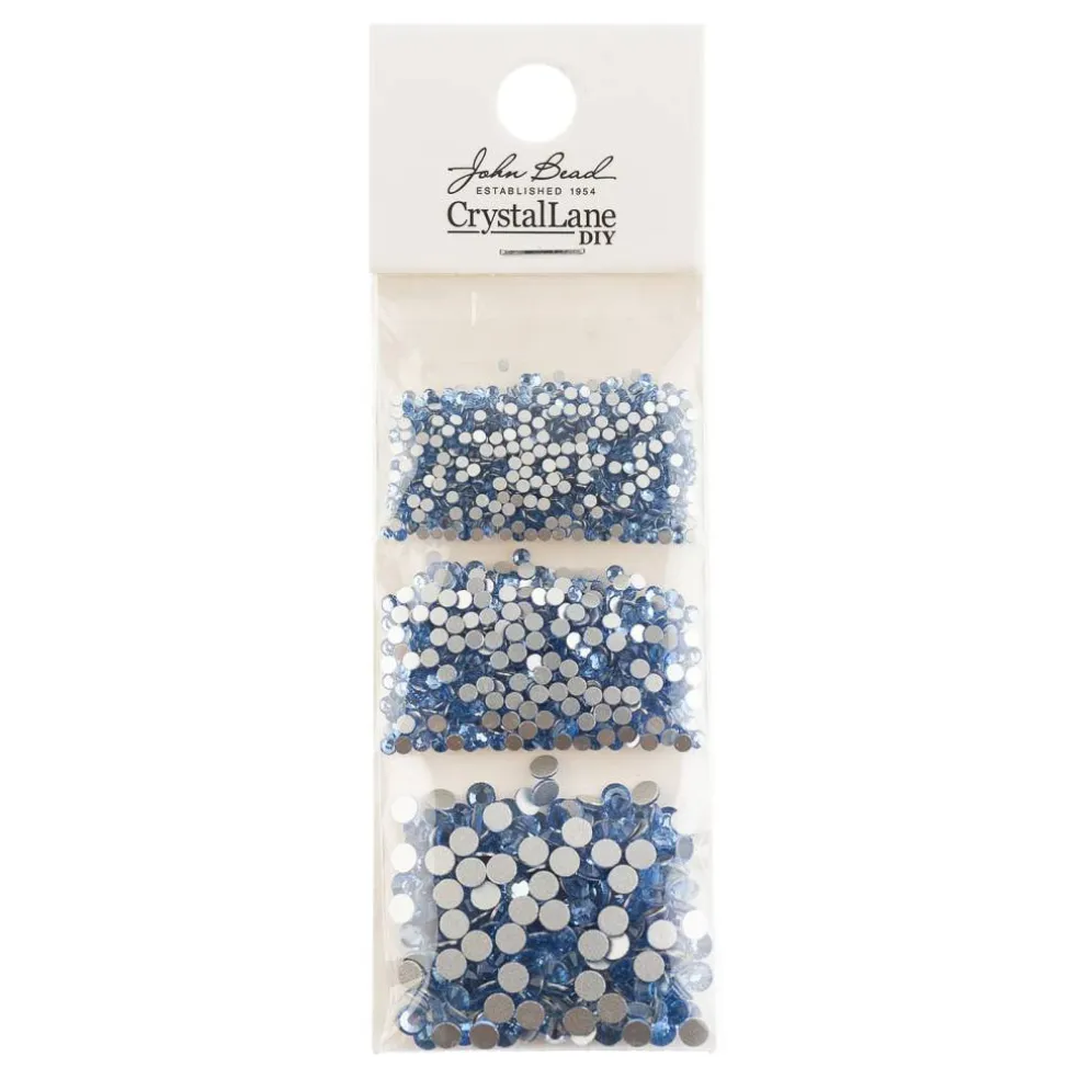 Crystal Lane DIY Assorted Glass Round Flatback Rhinestones Combo