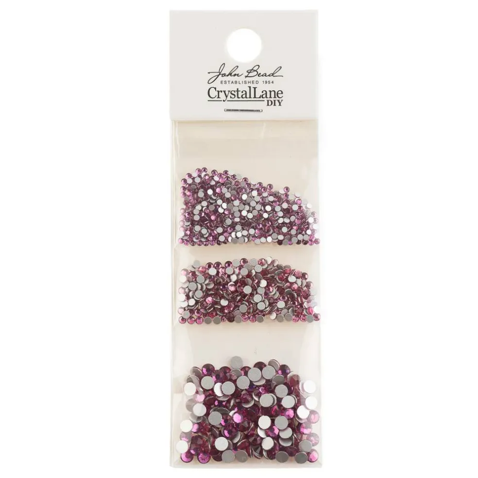 Crystal Lane DIY Assorted Glass Round Flatback Rhinestones Combo