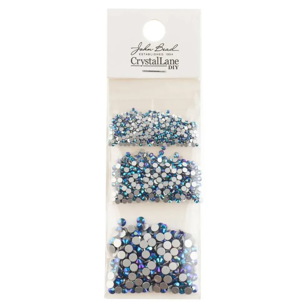 Crystal Lane DIY Assorted Glass Round Flatback Rhinestones Combo