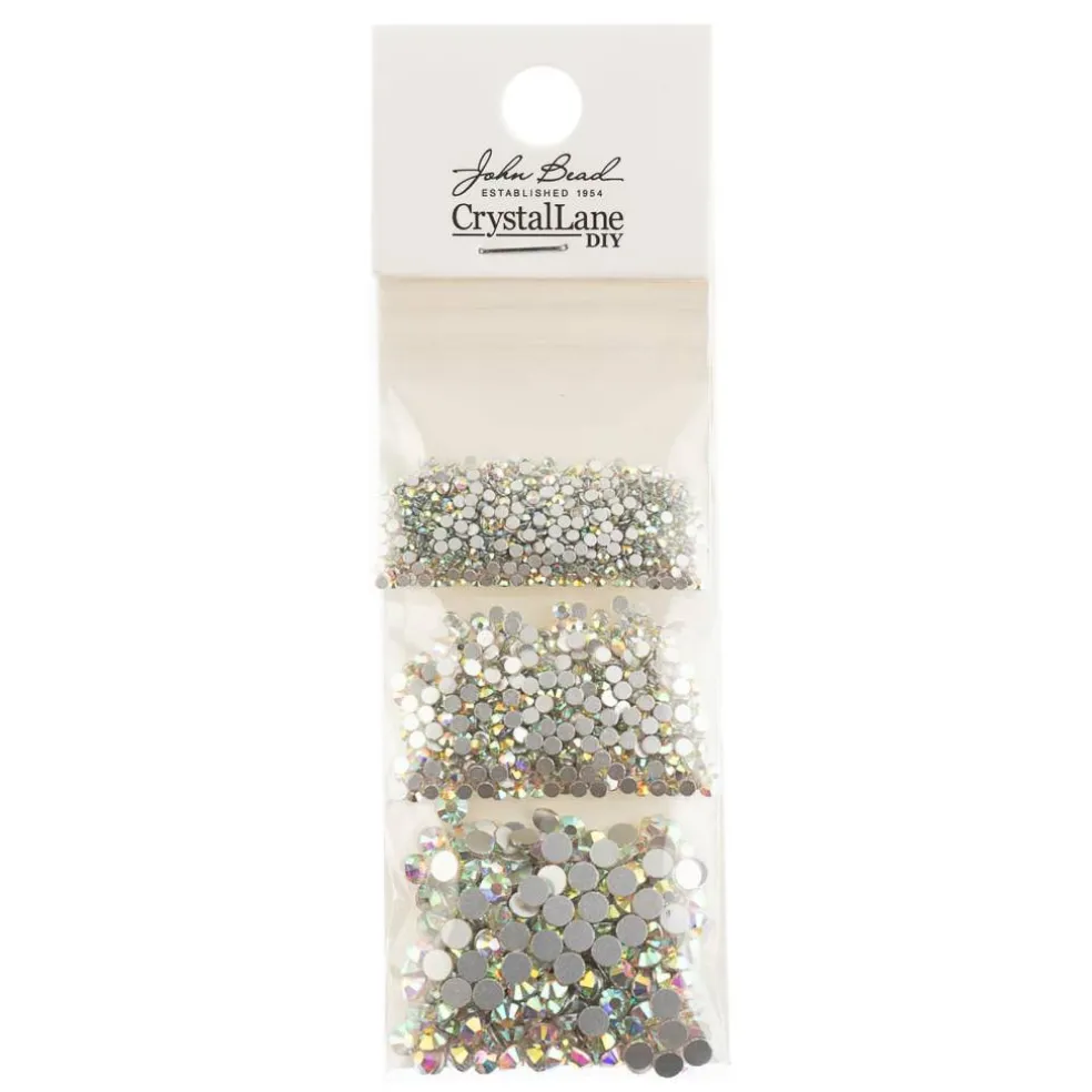 Crystal Lane DIY Assorted Glass Round Flatback Rhinestones Combo