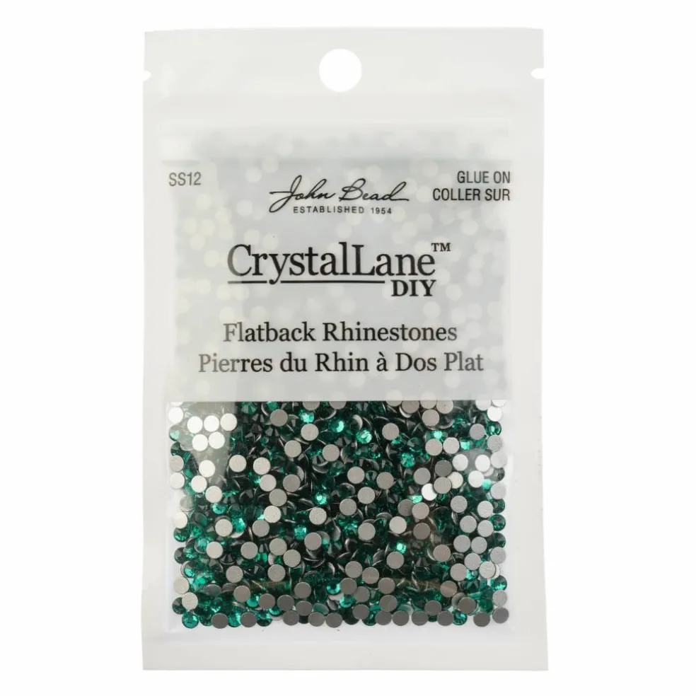 Crystal Lane DIY SS12 Glass Round Flatback Rhinestones, 2880ct.