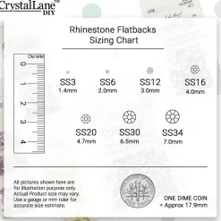 Crystal Lane DIY SS12 Glass Round Flatback Rhinestones, 2880ct.