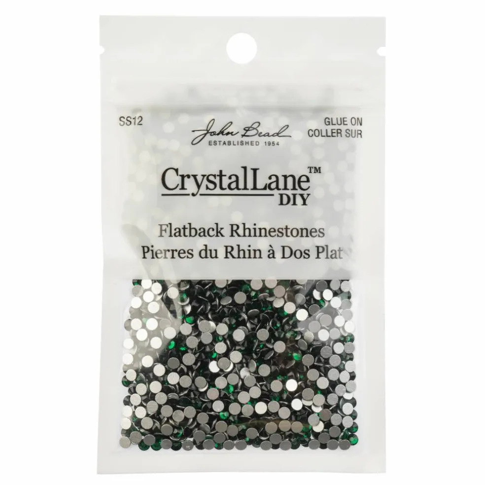 Crystal Lane DIY SS12 Glass Round Flatback Rhinestones, 2880ct.