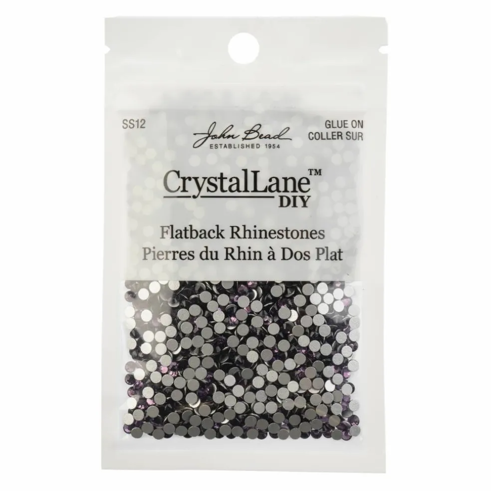 Crystal Lane DIY SS12 Glass Round Flatback Rhinestones, 2880ct.