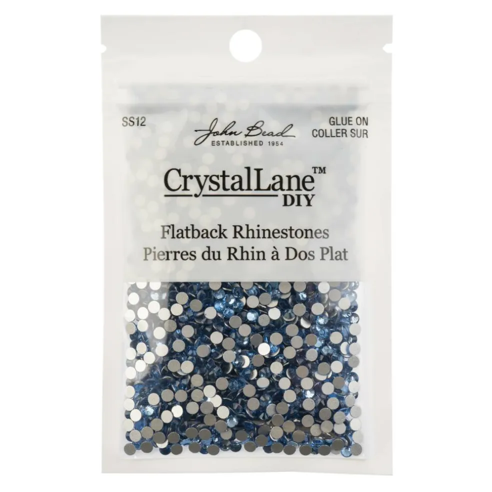 Crystal Lane DIY SS12 Glass Round Flatback Rhinestones, 2880ct.
