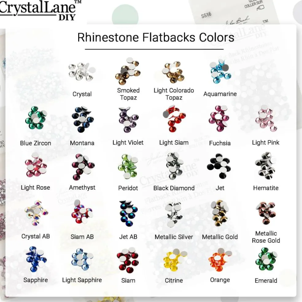 Crystal Lane DIY SS12 Glass Round Flatback Rhinestones, 2880ct.