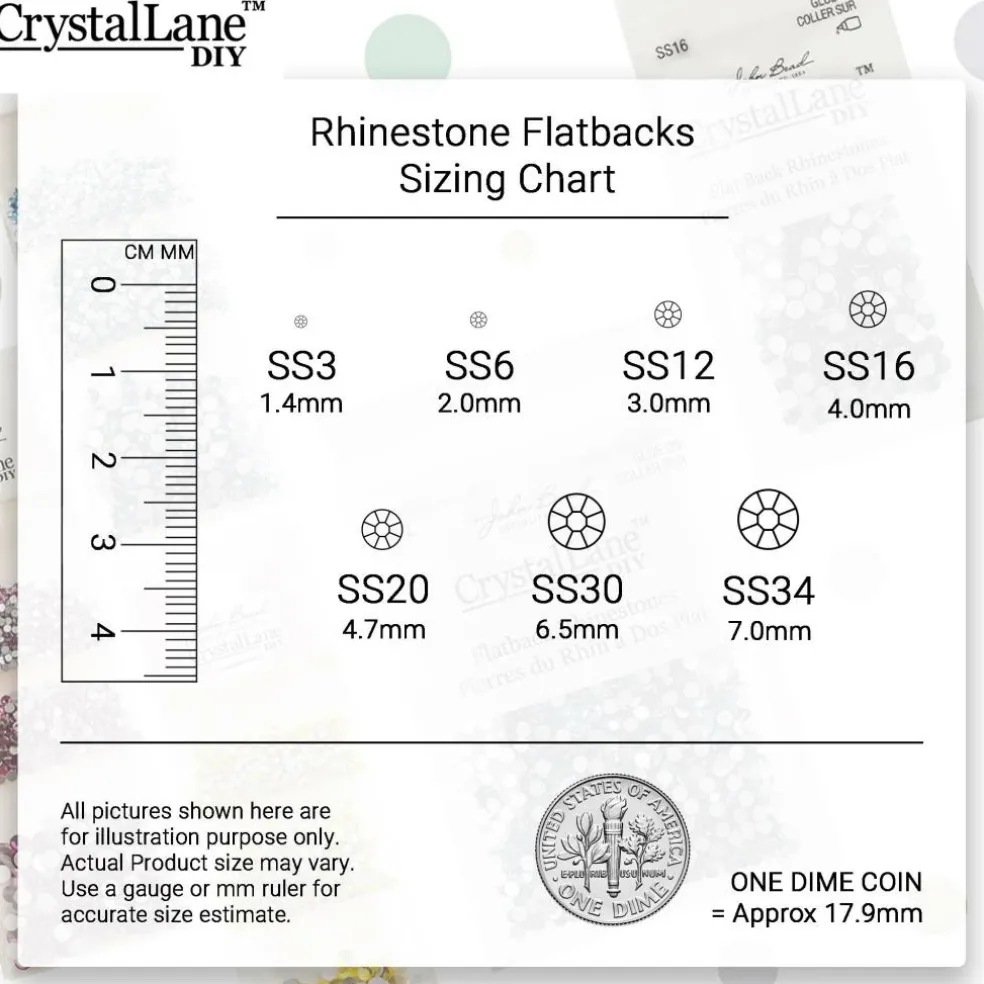 Crystal Lane DIY SS12 Glass Round Flatback Rhinestones, 2880ct.
