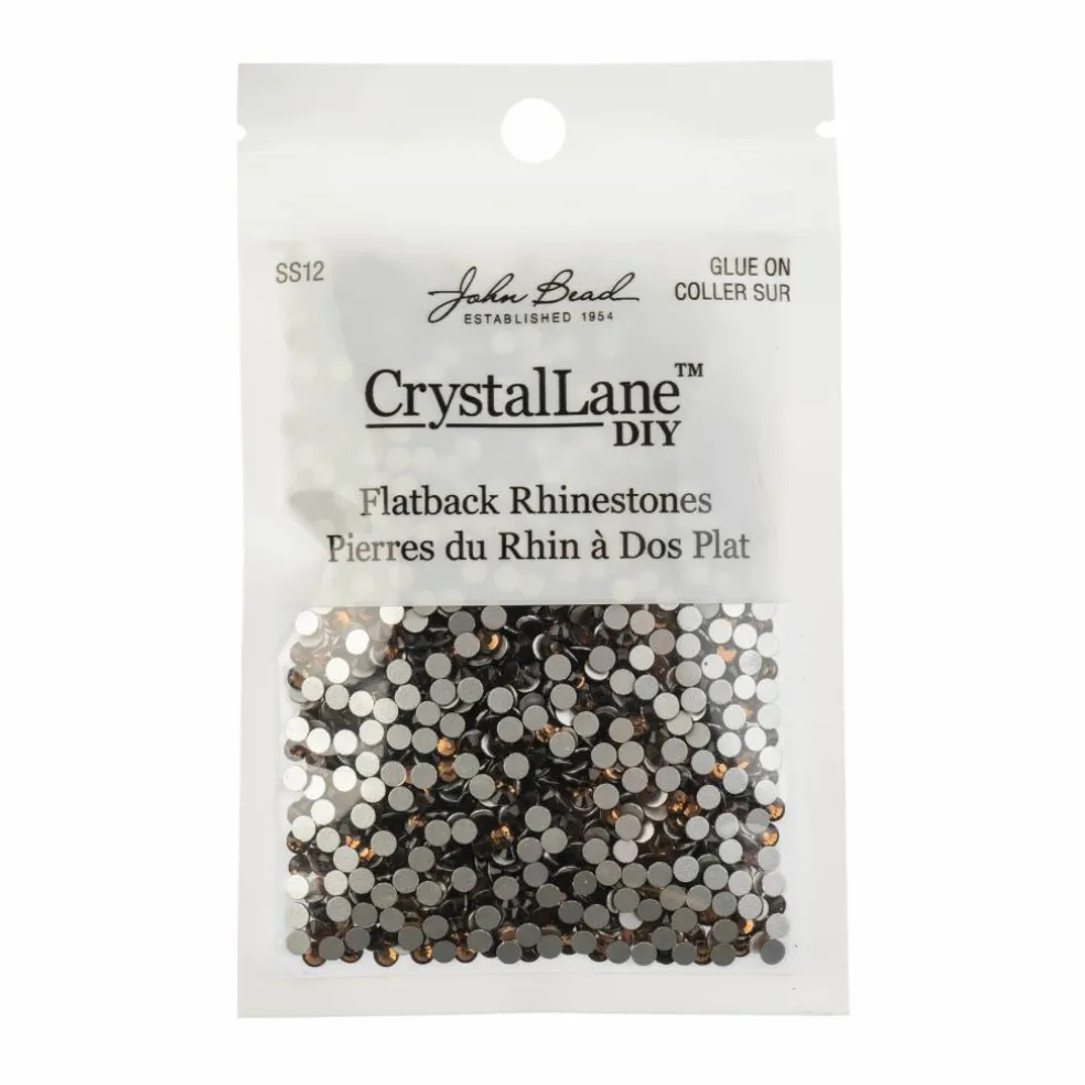 Crystal Lane DIY SS12 Glass Round Flatback Rhinestones, 2880ct.