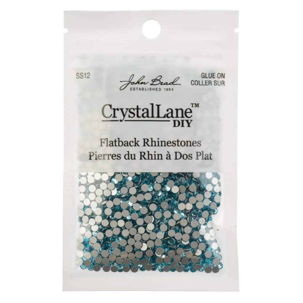 Crystal Lane DIY SS12 Glass Round Flatback Rhinestones, 2880ct.