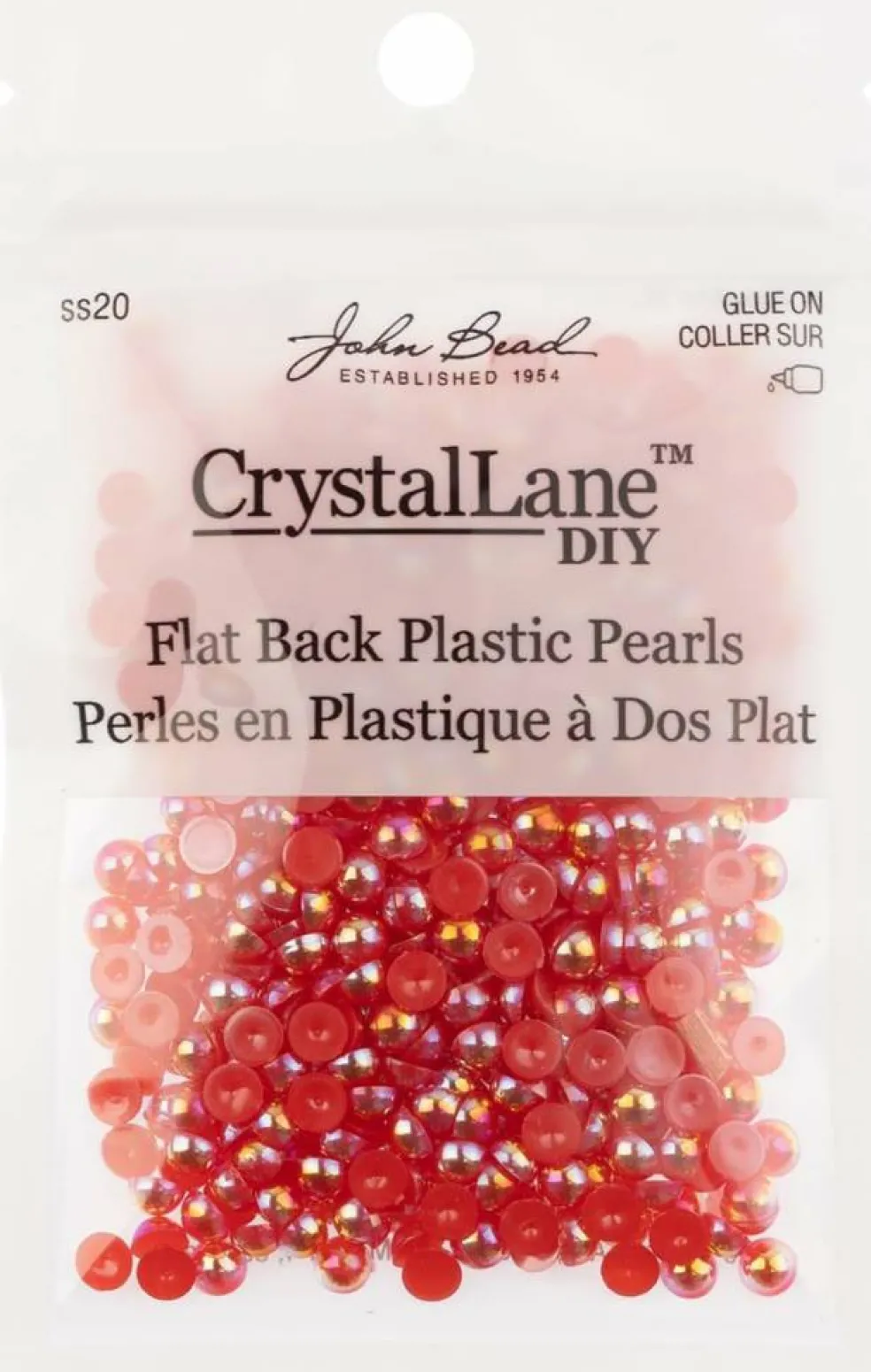 Crystal Lane DIY SS20(5mm) Plastic Pearl Flatback Rhinestones, 575pcs