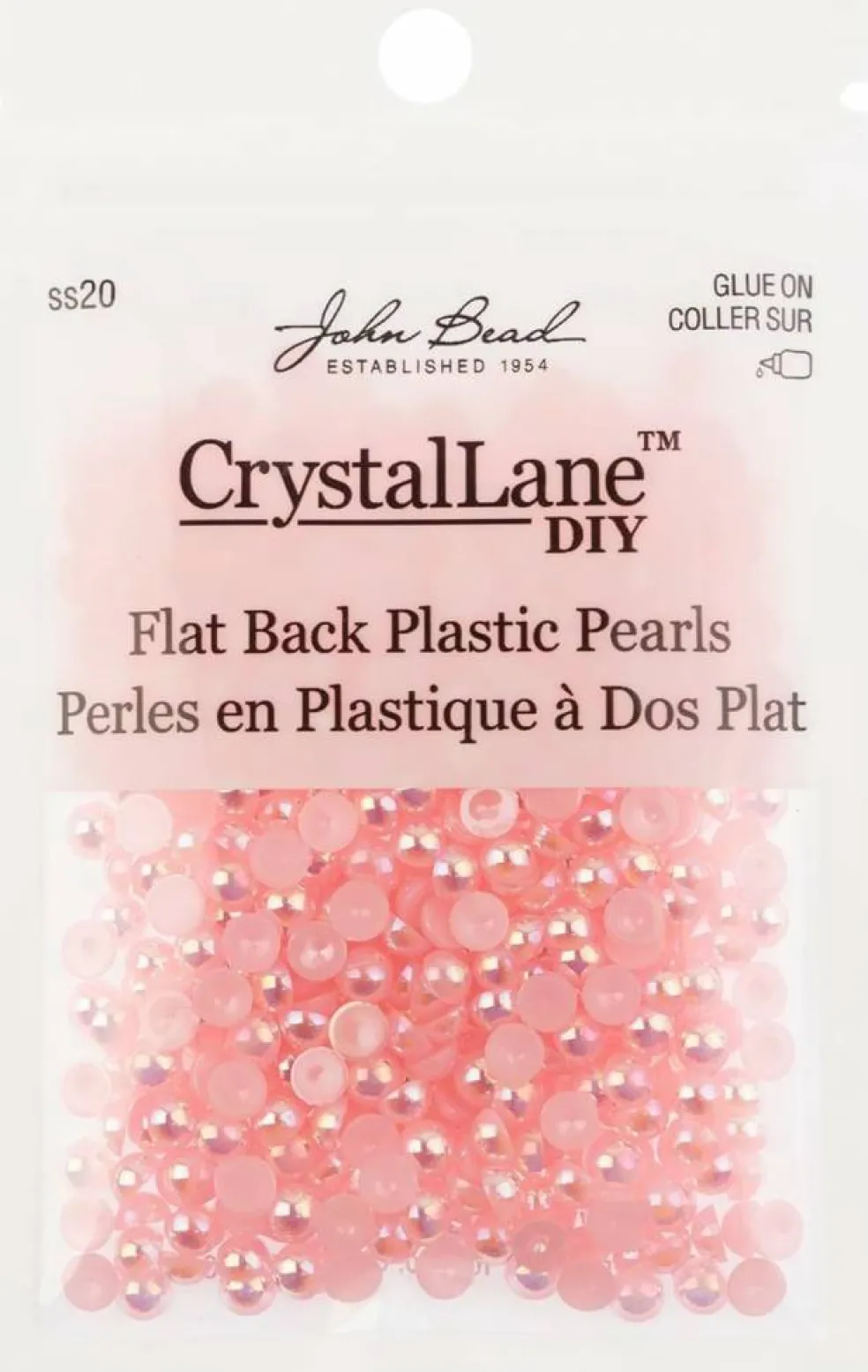 Crystal Lane DIY SS20(5mm) Plastic Pearl Flatback Rhinestones, 575pcs