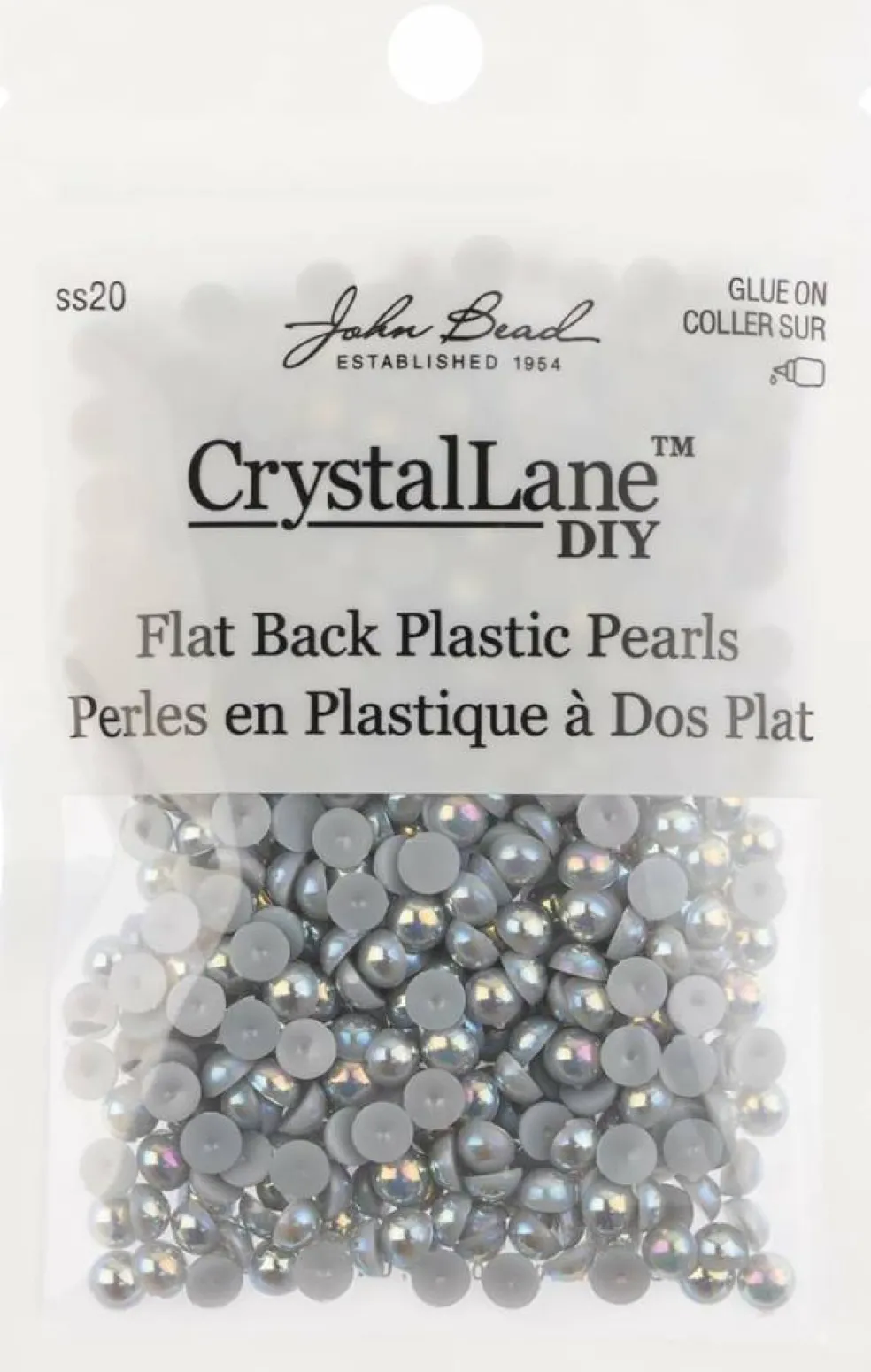 Crystal Lane DIY SS20(5mm) Plastic Pearl Flatback Rhinestones, 575pcs