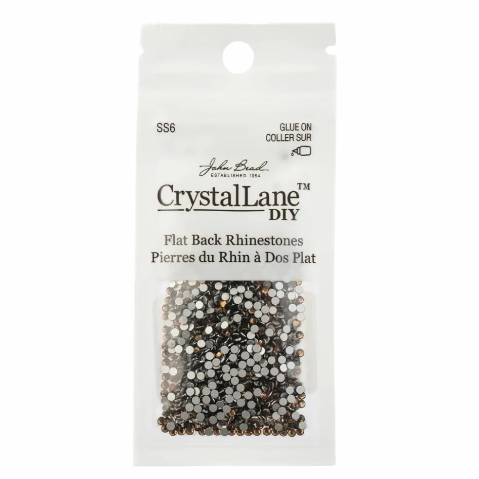 Crystal Lane DIY SS6 Round Glass Flatback Rhinestones, 1,440ct.