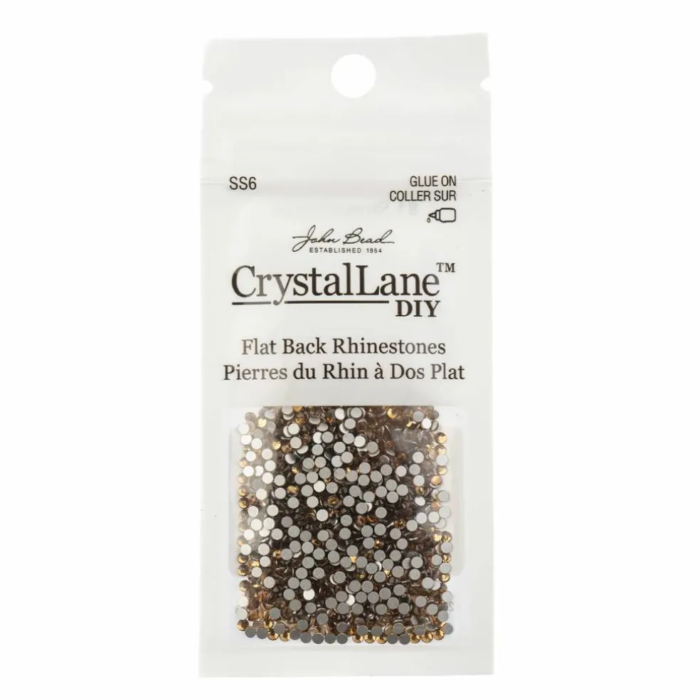 Crystal Lane DIY SS6 Round Glass Flatback Rhinestones, 1,440ct.