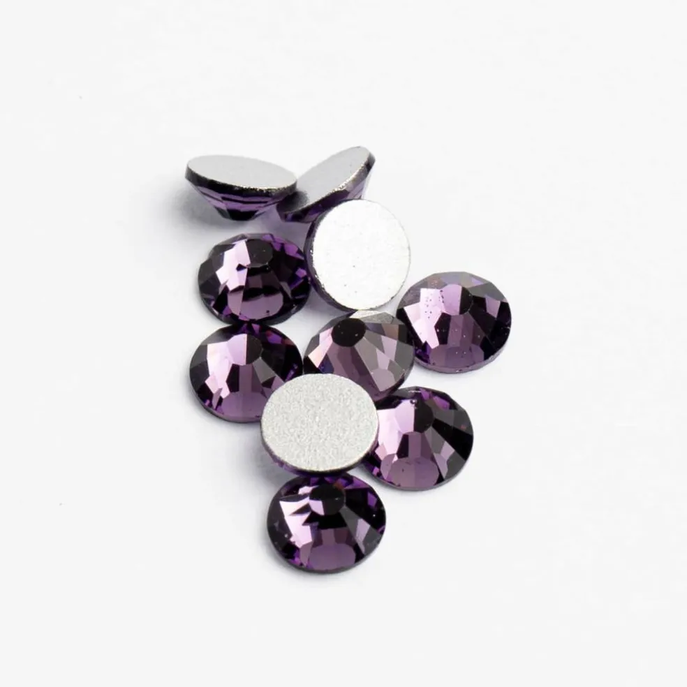Crystal Lane DIY SS6 Round Glass Flatback Rhinestones, 1,440ct.
