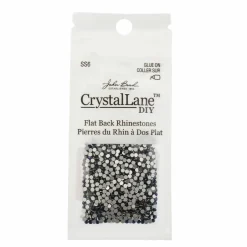Crystal Lane DIY SS6 Round Glass Flatback Rhinestones, 1,440ct.
