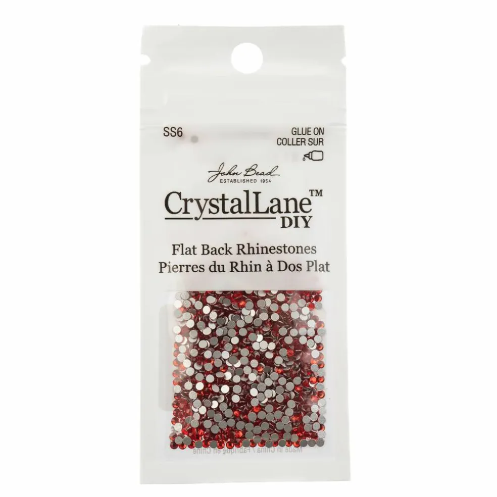 Crystal Lane DIY SS6 Round Glass Flatback Rhinestones, 1,440ct.