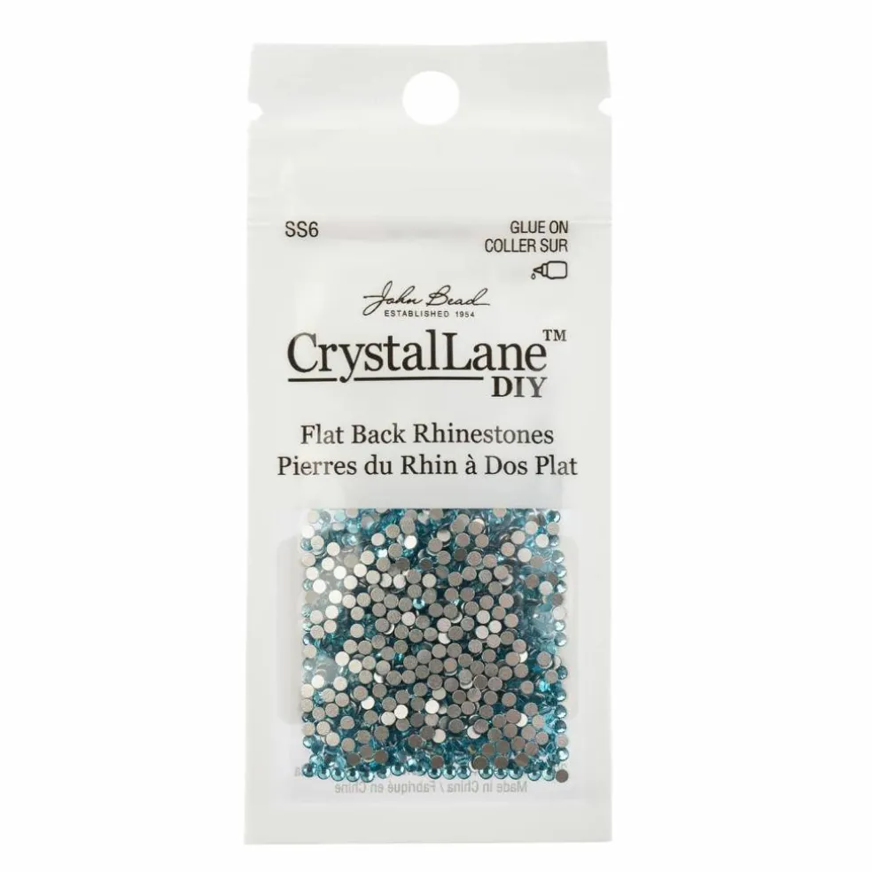 Crystal Lane DIY SS6 Round Glass Flatback Rhinestones, 1,440ct.