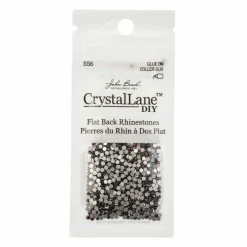 Crystal Lane DIY SS6 Round Glass Flatback Rhinestones, 1,440ct.