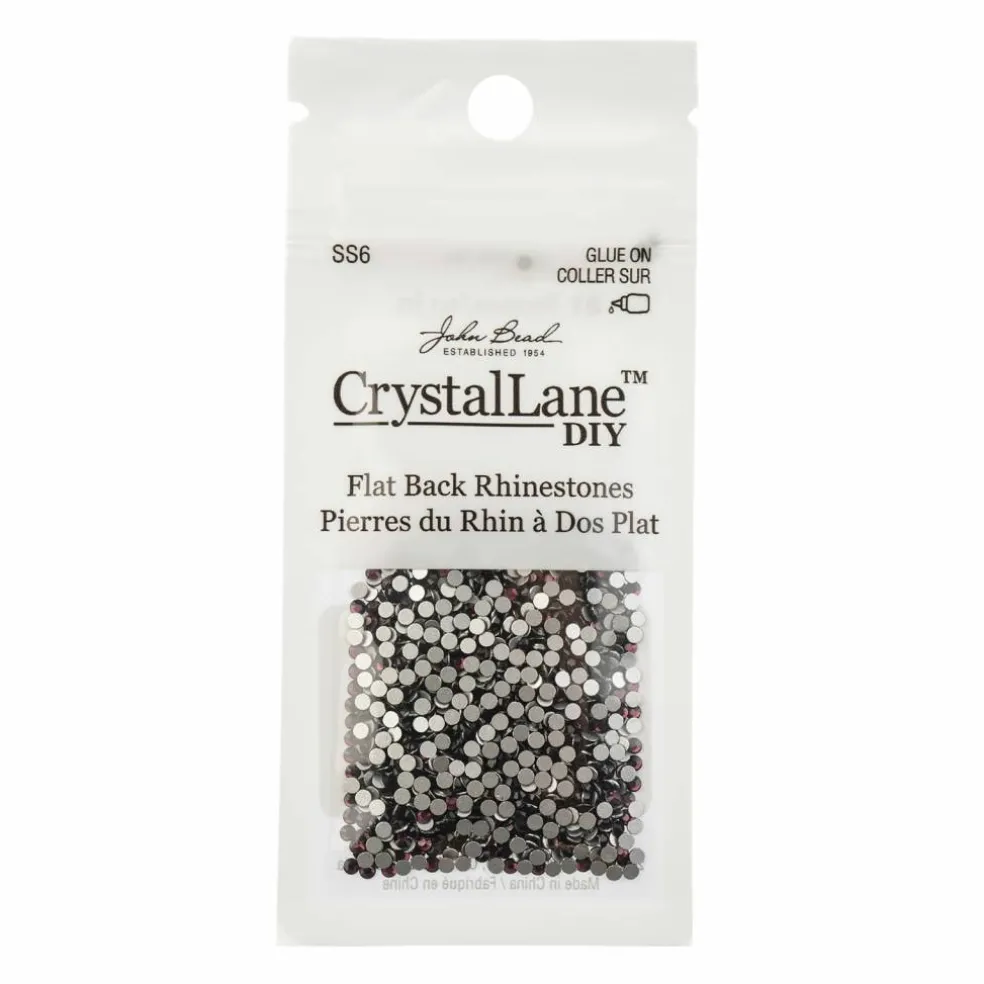 Crystal Lane DIY SS6 Round Glass Flatback Rhinestones, 1,440ct.