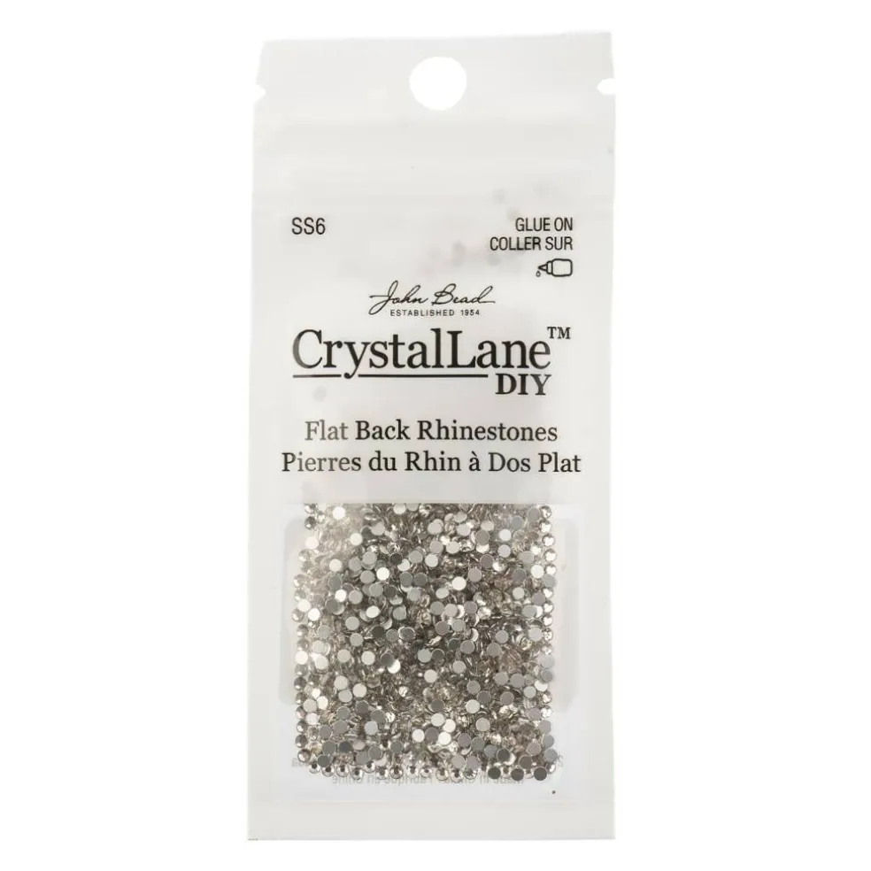 Crystal Lane DIY SS6 Round Glass Flatback Rhinestones, 1,440ct.