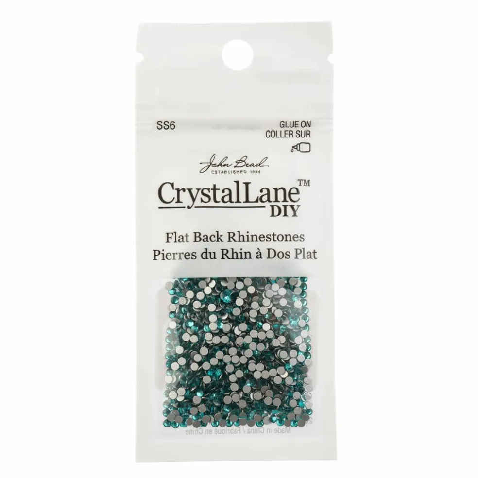 Crystal Lane DIY SS6 Round Glass Flatback Rhinestones, 1,440ct.