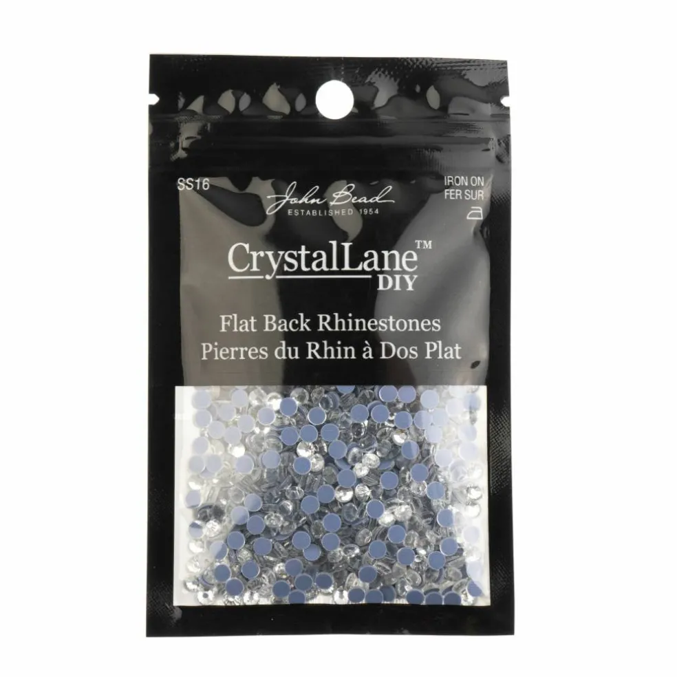 Crystal Lane DIY SS16 Round Glass Hotfix Flatback Rhinestones, 1,440ct.