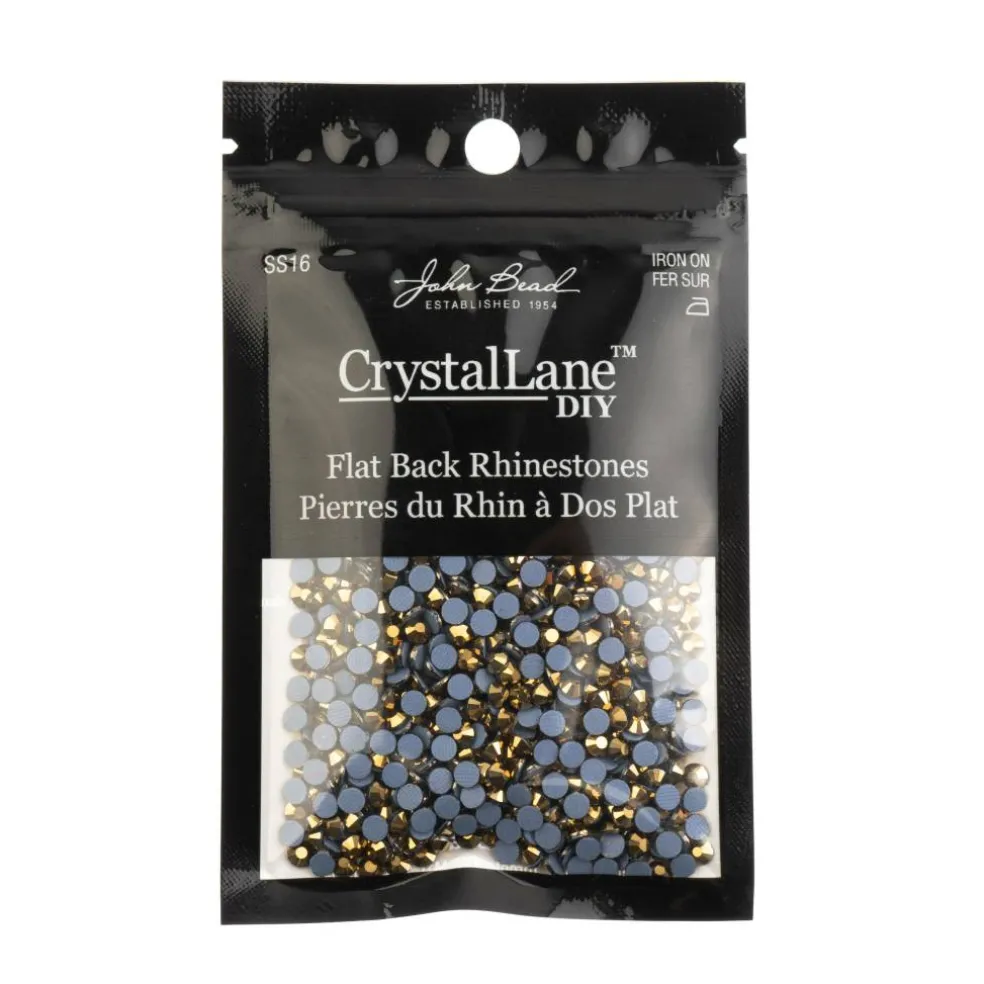 Crystal Lane DIY SS16 Round Glass Hotfix Flatback Rhinestones, 1,440ct.
